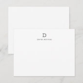 Carte de note initiale de monogramme simple classi (Devant / Derrière)
