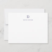 Carte de note initiale de monogramme simple classi (Devant)