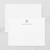 Carte de note initiale de monogramme simple classi (Devant / Derrière)