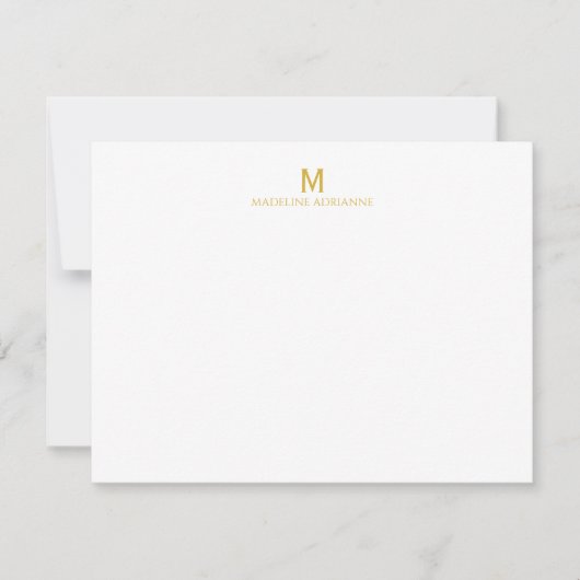 Carte de note initiale de monogramme simple modern (Devant)
