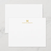 Carte de note initiale de monogramme simple modern (Devant / Derrière)