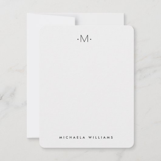 Carte de note initiale et de nom moderne subtile (Devant)