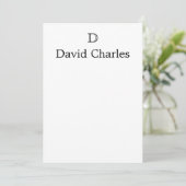 Carte de note initiale monogramme simple classique (Debout devant)