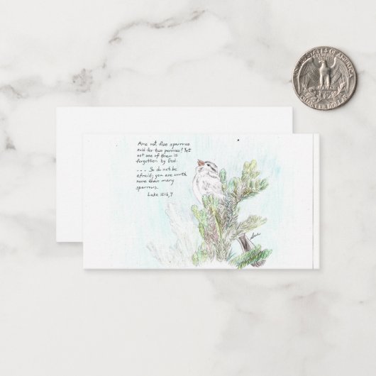 Carte de note inspirante avec oiseau (Devant/Arrière en situation)