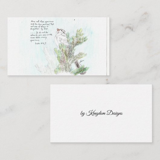 Carte de note inspirante avec oiseau (Devant / Derrière)