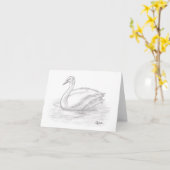 Carte de note inspirante Swan (Fleur jaune)