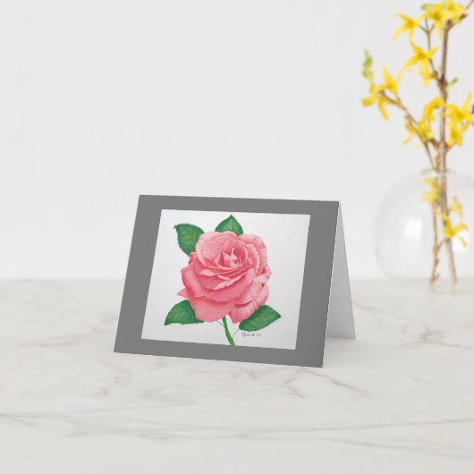 Carte de note Inspirative Pink Passion (Fleur jaune)