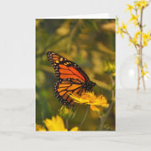 Carte de note intérieure de beau de monarque blanc (Fleur jaune)