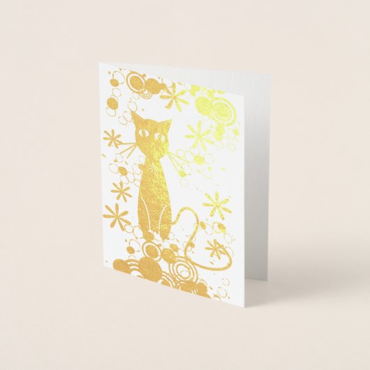 Carte de note intérieure flanquée de chat (Devant)