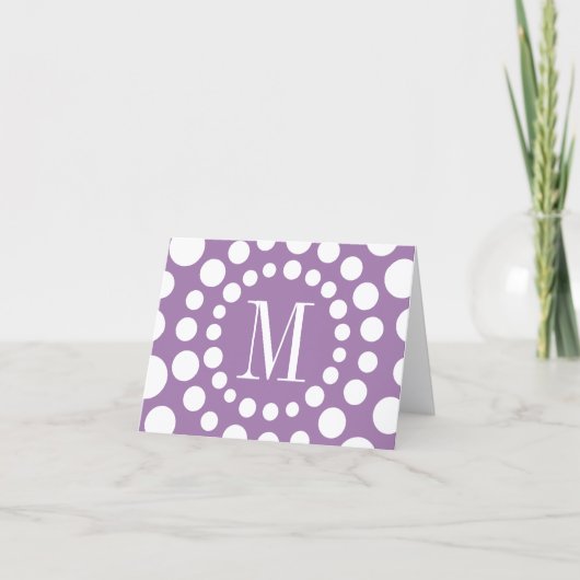 Carte de note intérieure monogramme violet (Devant)