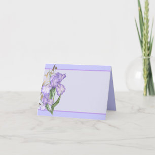 Carte de note Iris pliée - Iris violets - Petite