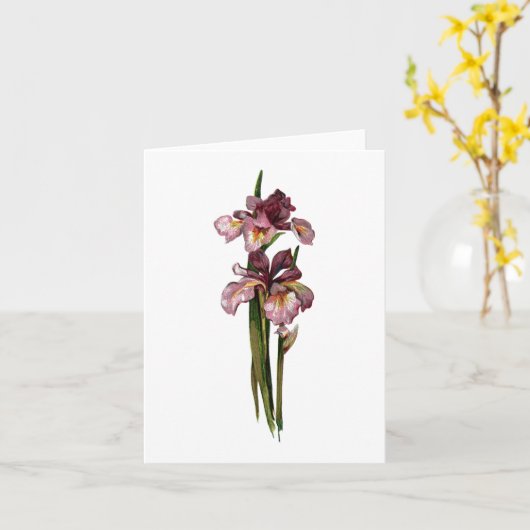 Carte de note Irises violettes (Fleur jaune)