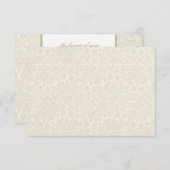 Carte de note ivoire et or RSVP (Devant / Derrière)