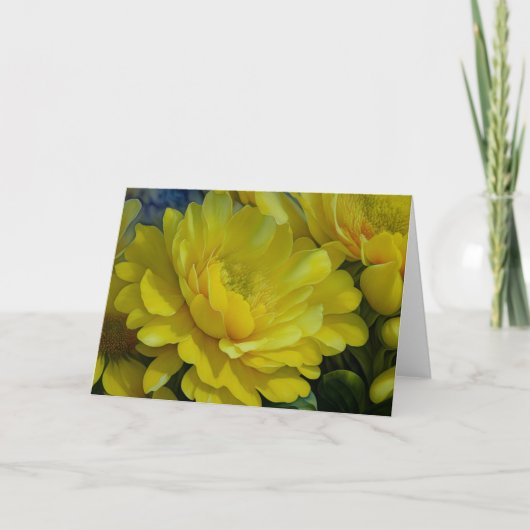 Carte de note Jardin aux fleurs jaunes (Devant)
