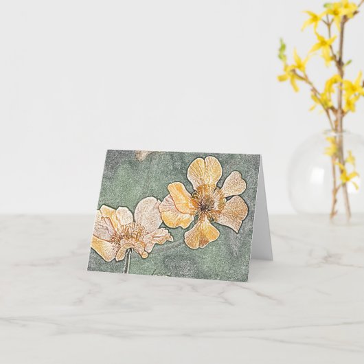 Carte de note jaune (Fleur jaune)