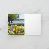 Carte de note jaune de tulipes et de myosotis des (Intérieur)