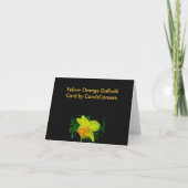 Carte de note jaune-orange de jonquille (Dos)