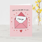 Carte de note 'Je t'aime' (Fleur jaune)