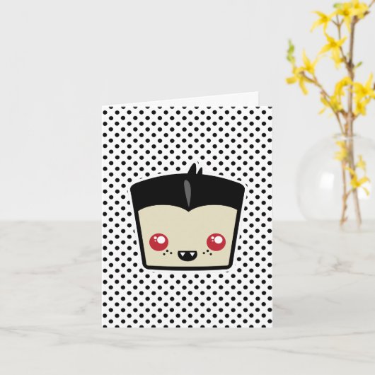 Carte de note Kawaii Dracula (Fleur jaune)