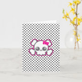 Carte de note Kawaii Pink Ribbon (Fleur jaune)