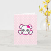 Carte de note Kawaii Pink Ribbon (Fleur jaune)