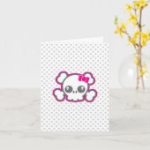 Carte de note Kawaii Pink Ribbon (Fleur jaune)