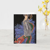 Carte de note Kwan yin (Fleur jaune)