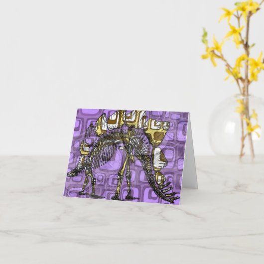 Carte de note "l'autre dinosaure violet" (Fleur jaune)