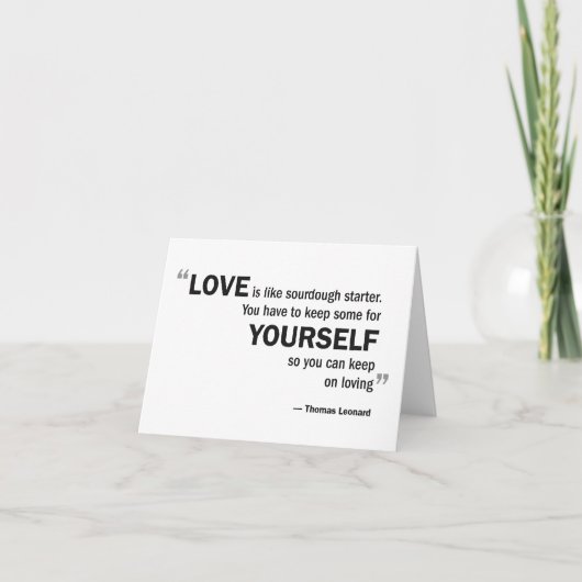 Carte de note - le 'amour est comme le levain… " (Devant)