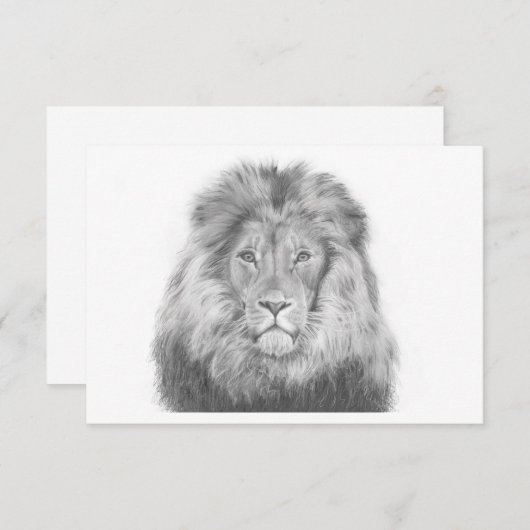 Carte de note Lion (Devant / Derrière)