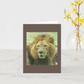 Carte de note Lion (Fleur jaune)