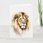 Carte de note Lion Aquarelle à âme (Devant)