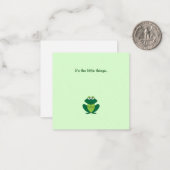 Carte de note Little Green Frog Thank You (Devant/Arrière en situation)