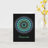 Carte de note Living Green Mandala Namaste (Fleur jaune)