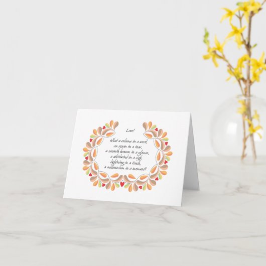 Carte de note Love Poem (Fleur jaune)