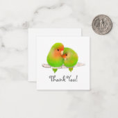 Carte de note Lovebirds Thank You (Devant/Arrière en situation)