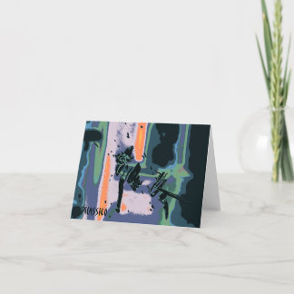 Carte de note lunatique d'art "de lion riant"