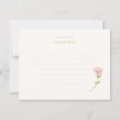 Carte de note manuscrite à Mariage Rose chic (Devant)