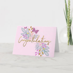 Carte de note Mariage "Voeux papillon"