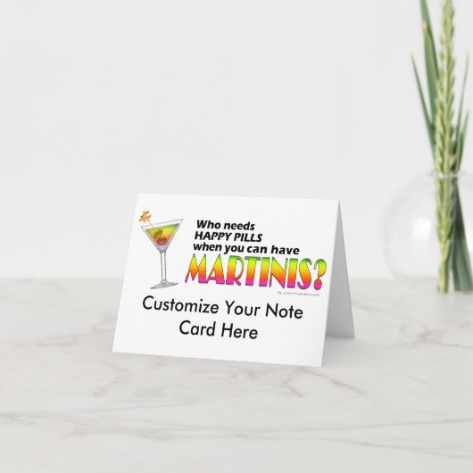 Carte de note - Martinis v. Happy Pills (Devant)