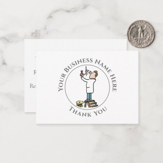 Carte de note Merci à l'électricien (Devant/Arrière en situation)