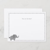 Carte de note Merci à l'éléphant mignon (Devant / Derrière)