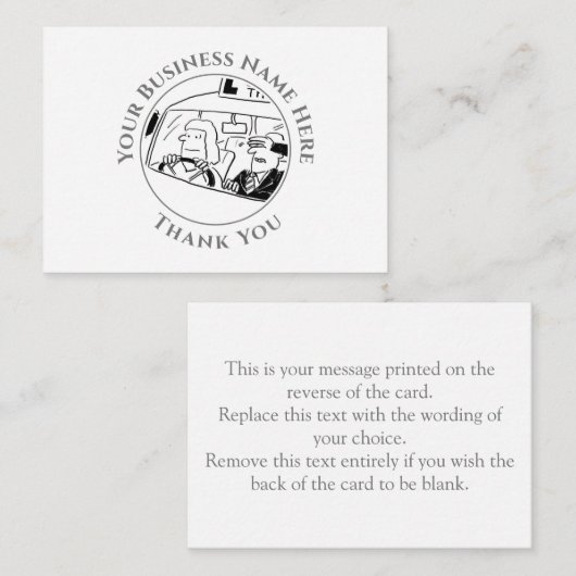 Carte de note Merci à l'instructeur de conduite (Devant / Derrière)