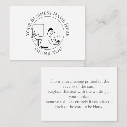 Carte de note Merci au plombier (Devant / Derrière)