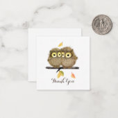 Carte de note Merci aux chouettes bébés mignonnes (Devant/Arrière en situation)