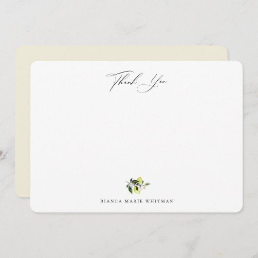 Carte de note Merci aux citrons botaniques (Devant / Derrière)