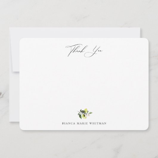 Carte de note Merci aux citrons botaniques (Devant)