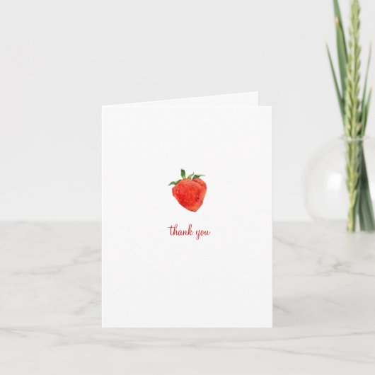 Carte de note Merci aux fraises (Devant)