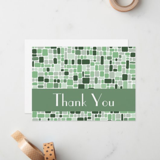 Carte de note Merci (Cobblestone Green) (Devant/Arrière en situation)