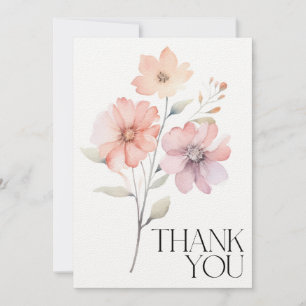 Carte de note Merci Floral Watercolor